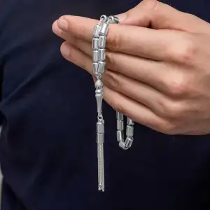 Gümüş Kapsül Kesim Erkek Tesbih