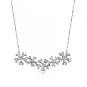 Gümüş Kar Taneleri Bayan Kolye