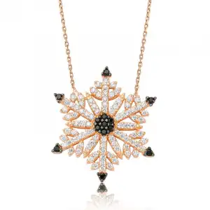 Gümüş Kar Tanesi Bayan Kolye