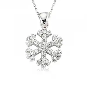 Gümüş Kar Tanesi Bayan Kolye