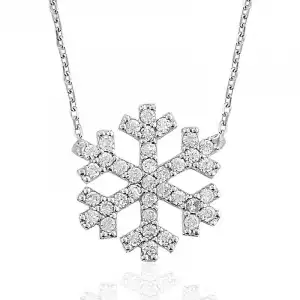 Gümüş Kar Tanesi Bayan Kolye