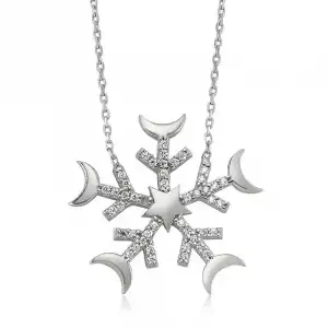 Gümüş Kar Tanesi Bayan Kolye