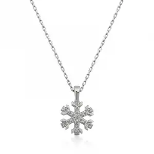 Gümüş Kar Tanesi Bayan Kolye