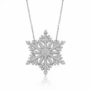 Gümüş Kar Tanesi Bayan Kolye