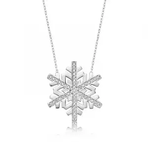 Gümüş Kar Tanesi Bayan Kolye