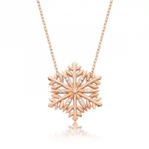 Gümüş Kar Tanesi Bayan Kolye