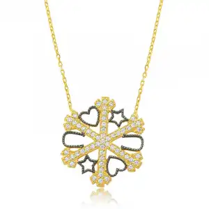 Gümüş Kar Tanesi Şans Bayan Kolye