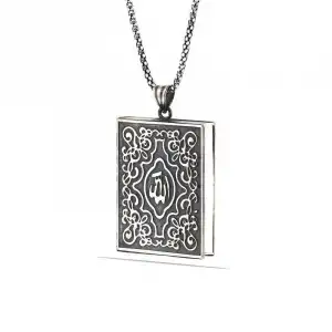 Gümüş İçi Açılabilen Allah Yazılı Muskalık Kolye