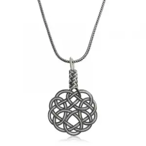 Gümüş Kazaziye Örgü Kadın Kolye