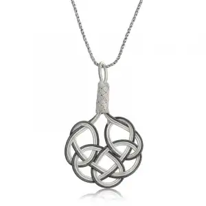 Gümüş Kazaziye Örgü Kadın Kolye