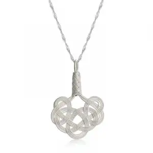 Gümüş Kazaziye Örgü Kadın Kolye