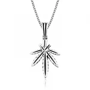Gümüş Kenevir Yaprağı Kolye