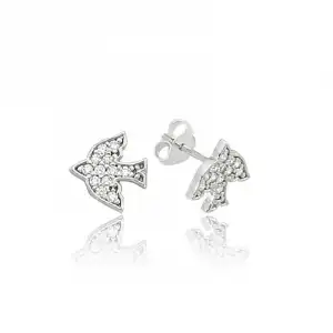 Gümüş Kırlangıç Çivili Küpe