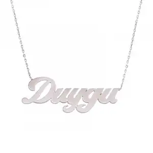 Gümüş Kişiye Özel İsimli Bayan Kolye