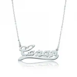 Gümüş Kişiye Özel İsimli Bayan Kolye