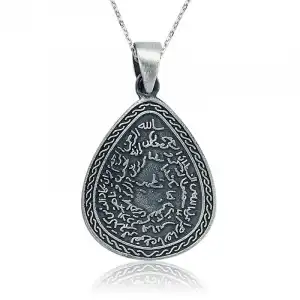Gümüş Kıtmir Duası Damla Kolye