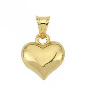 Gümüş Küçük 3 Boyutlu Gold Kalp Kadın Kolye Ucu