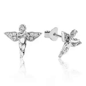 Gümüş Melek Çivili Küpe