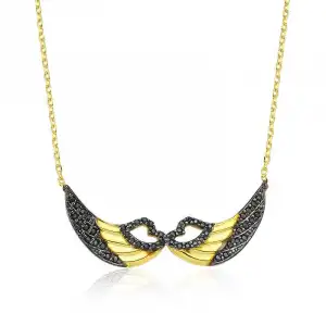 Gümüş Melek Kanadı Bayan Kolye