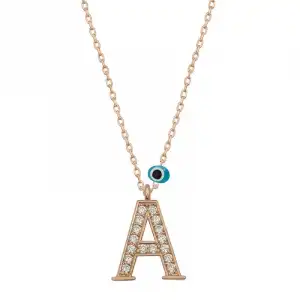 Gümüş Nazar Rose A Harfi Kadın Kolye
