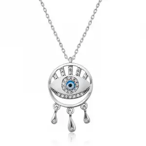 Gümüş Nazarlı Göz Kolye