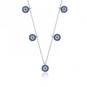 Gümüş Nazarlı Şans Bayan Kolye