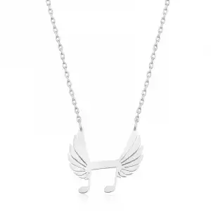 Gümüş Nota Kanatları Bayan Kolye