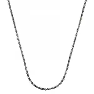 Gümüş Oksit Desenli Zincir Kolye