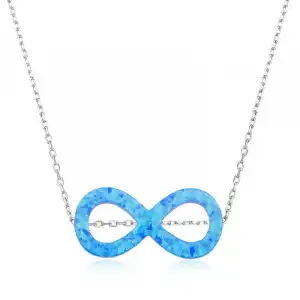 Gümüş Opal Taşlı Sonsuzluk Kolye