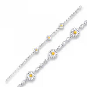 Gümüş Papatya Bayan Bileklik