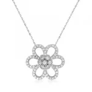 Gümüş Papatya Bayan Kolye