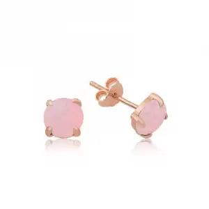 Gümüş Pembe Opal Taş Küpe