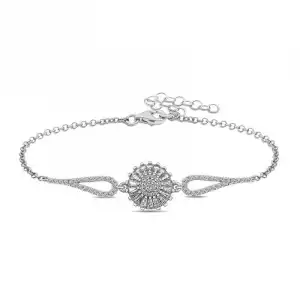 Gümüş Rodyum Baget Taşlı Sonsuzluk Bileklik