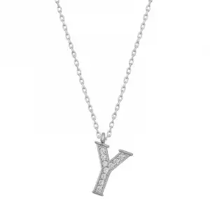 Gümüş Rodyum Y Harfi Kadın Kolye