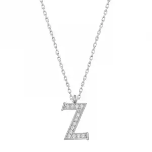 Gümüş Rodyum Z Harfi Kadın Kolye