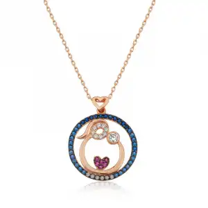 Gümüş Rose Anne Ve Bebek Sevgisi Bayan Kolye