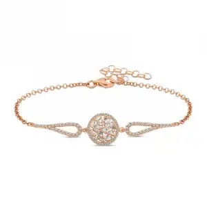 Gümüş Rose Baget Taşlı Bileklik