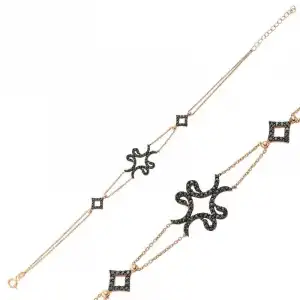 Gümüş Rose Dört Vavlı Bayan Bileklik