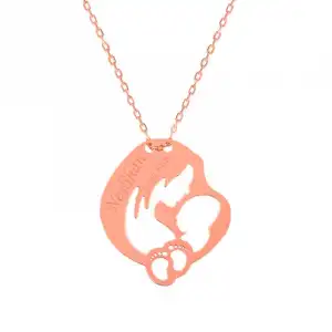 Gümüş Rose İsimli Anne Bebek Sevgisi Kolye