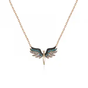 Gümüş Rose Mikail Meleği Bayan Kolye