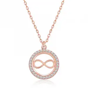 Gümüş Rose Minik Sonsuzluk Bayan Kolye