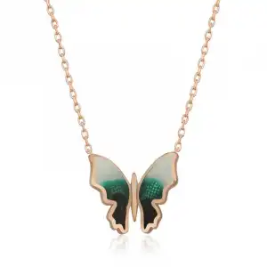 Gümüş Rose Minimal Kelebek Bayan Kolye