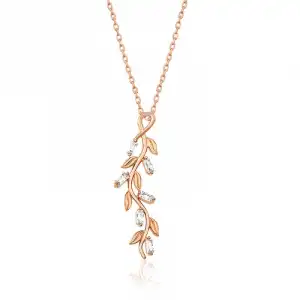 Gümüş Rose Sarmaşık Bayan Kolye