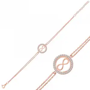 Gümüş Rose Sonsuzluk Bayan Bileklik