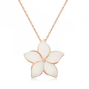 Gümüş Rose Yasemin Çiçeği Bayan Kolye