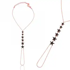 Gümüş Rose Yıldız Şahmeran Bayan Bileklik