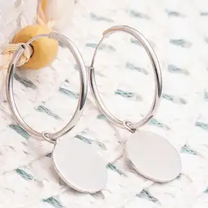 Gümüş Sallantılı Halka Kadın Küpe