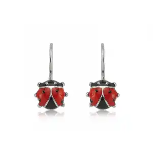 Gümüş Sallantılı Uğur Böceği Çocuk Küpesi