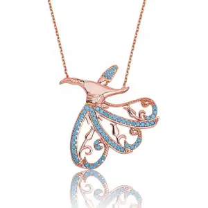 Gümüş Semazen Bayan Kolye