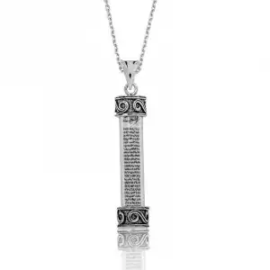 Gümüş Silindir Cevşen Dualı Kolye